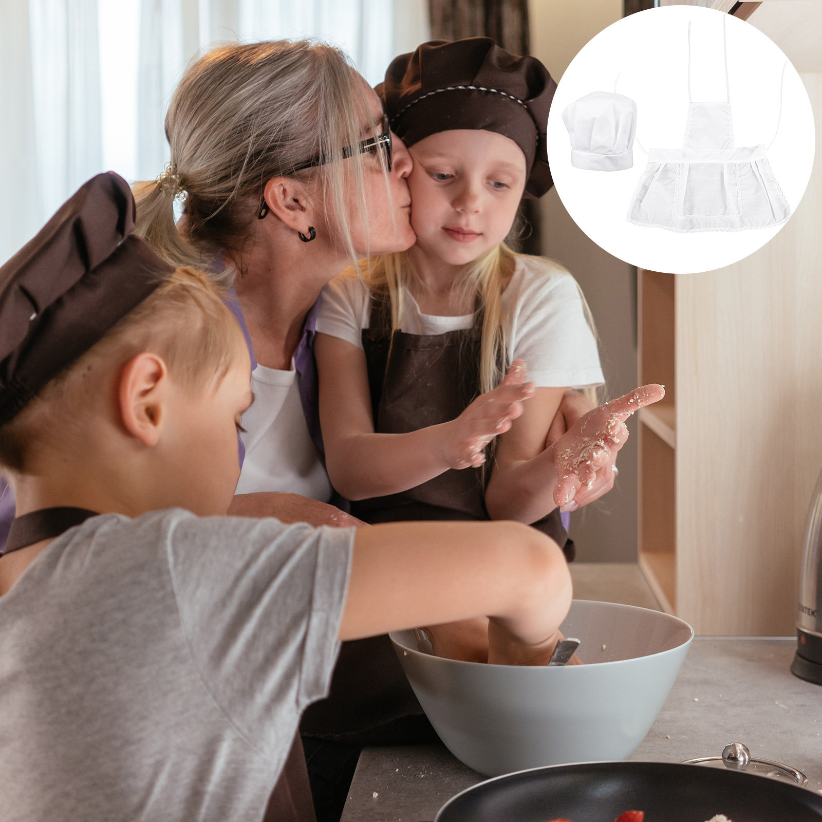 Kitchen Kids Baking Set - 1 Set Kinderkoksmuts en Schort Set